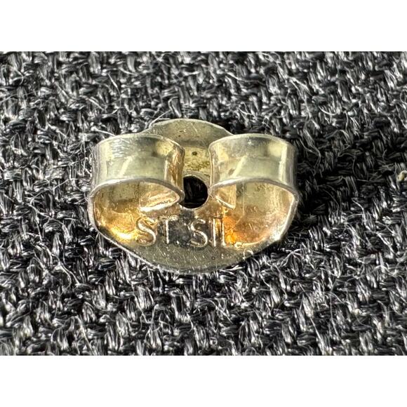 Vintage Pink Mother of Pearl Sterling Earrings - Picture 6 of 7